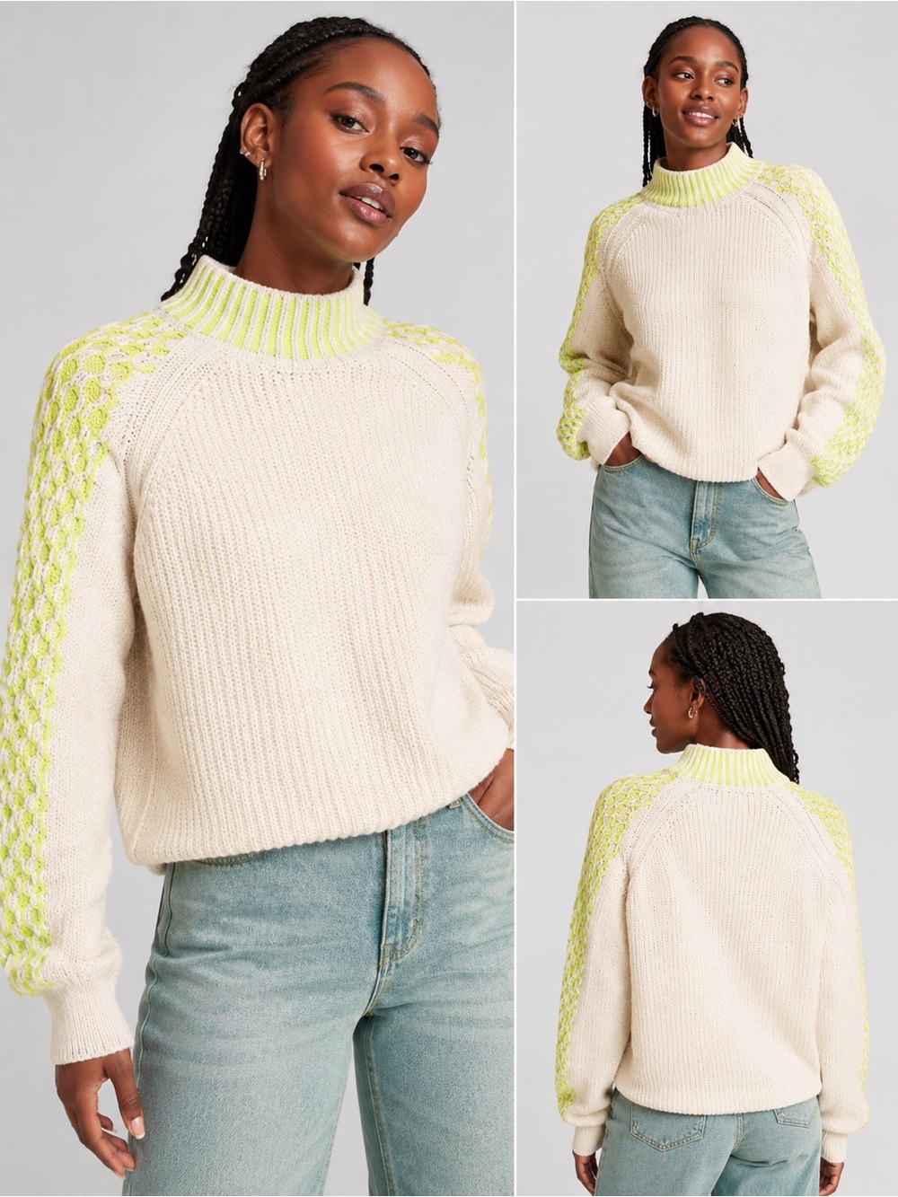 Wild Fable Neon Trim Chunky Knit Sweater ✨